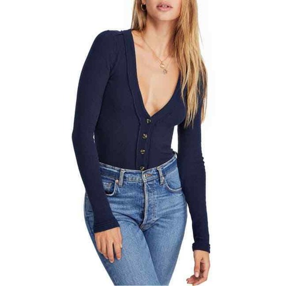 Free People Sweaters - Free People Call Me Cardi Fit Button Down Plunge